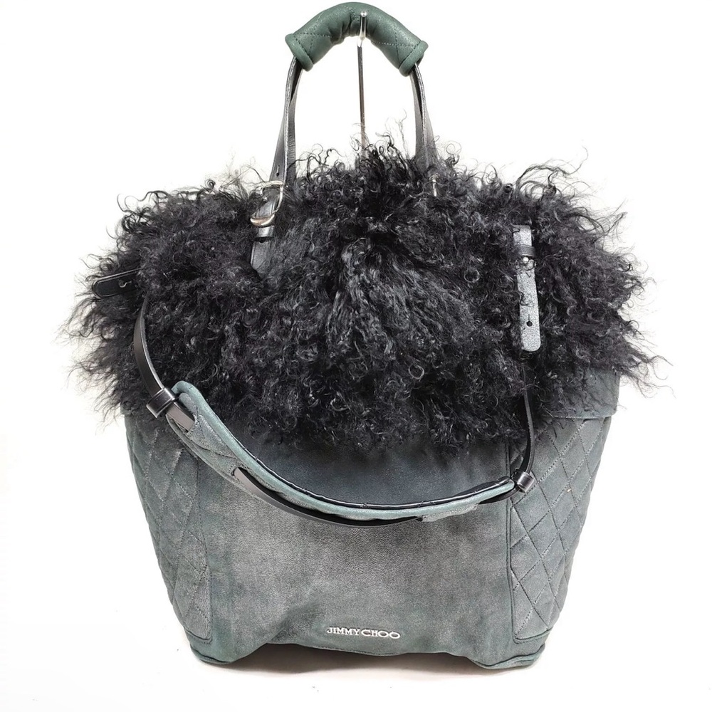 JIMMY CHOO (RARE) Mongolian Black Shoulder Bag